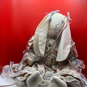 Handmade Bunny Doll in Dress and Pantaloons